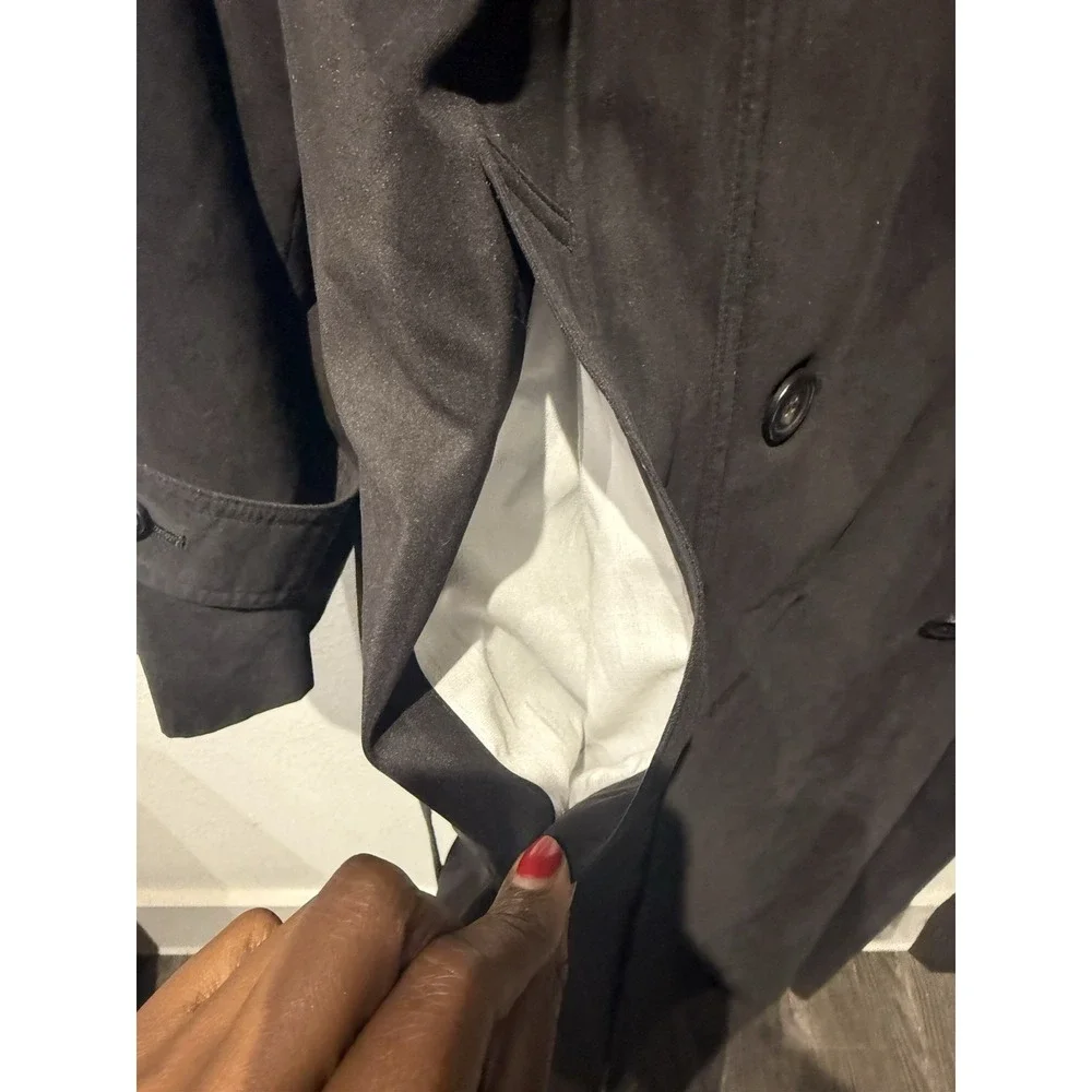 Vintage 90s Chaps Ralph Lauren Mens 44L Microfiber Belted Trench‎ Coat Jacket